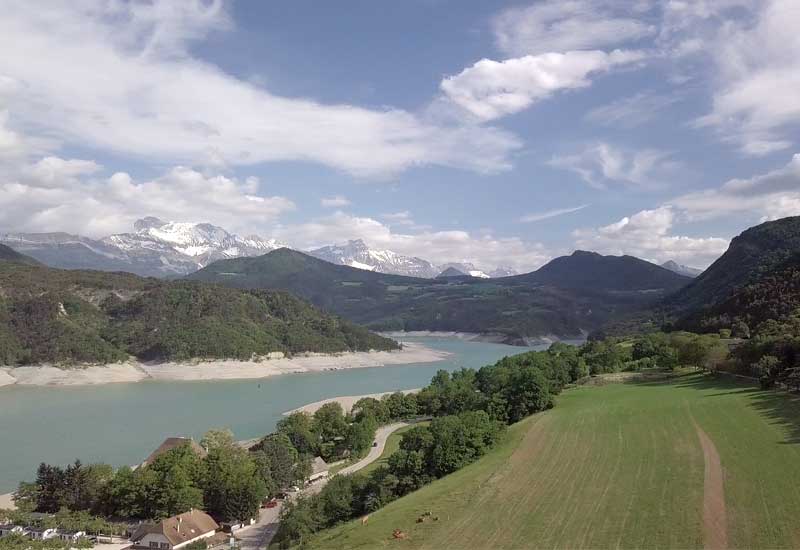 Photo paysage par drone